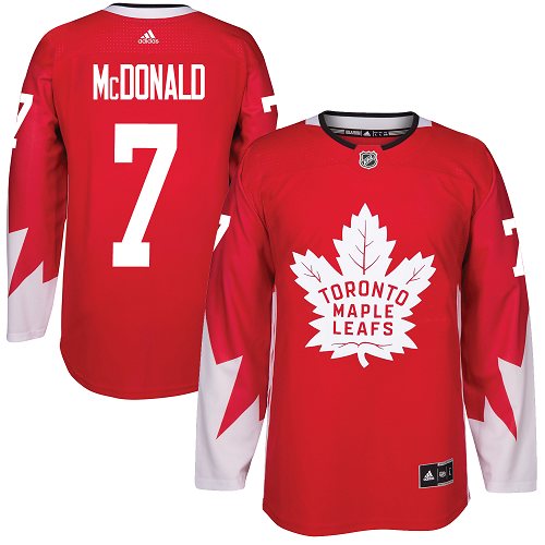 Adidas Maple Leafs #7 Lanny McDonald Red Team Canada Authentic Stitched NHL Jersey